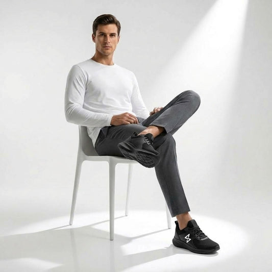 Premium Black Sports Shoes | Lightweight, Breathable & Stylish