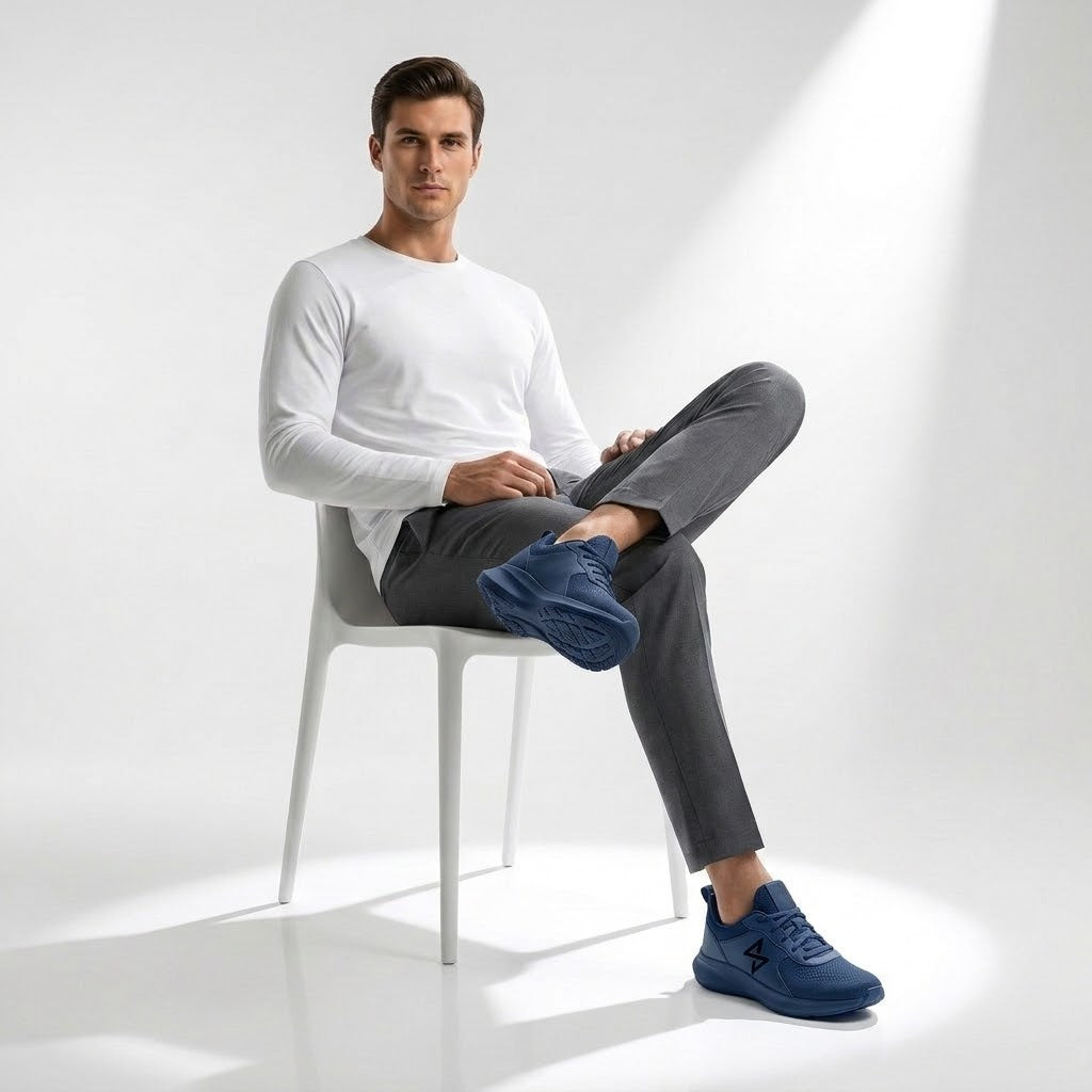 Premium Navy Blue Sports Shoes | Lightweight, Breathable & Stylish