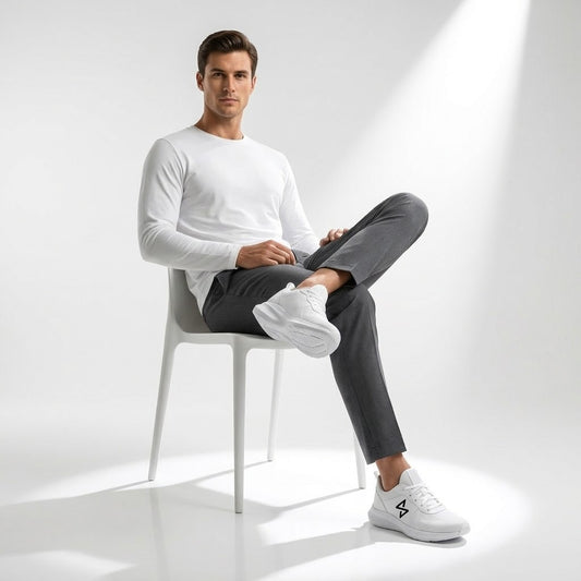 Premium White Sports Shoes | Lightweight & Stylish Sneakers