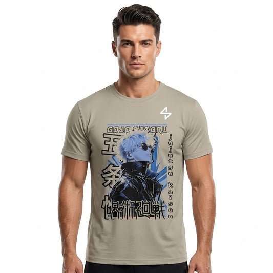 BOLT OUTFITS Gojo Satoru Anime Graphic Oversized T-Shirt – Beige