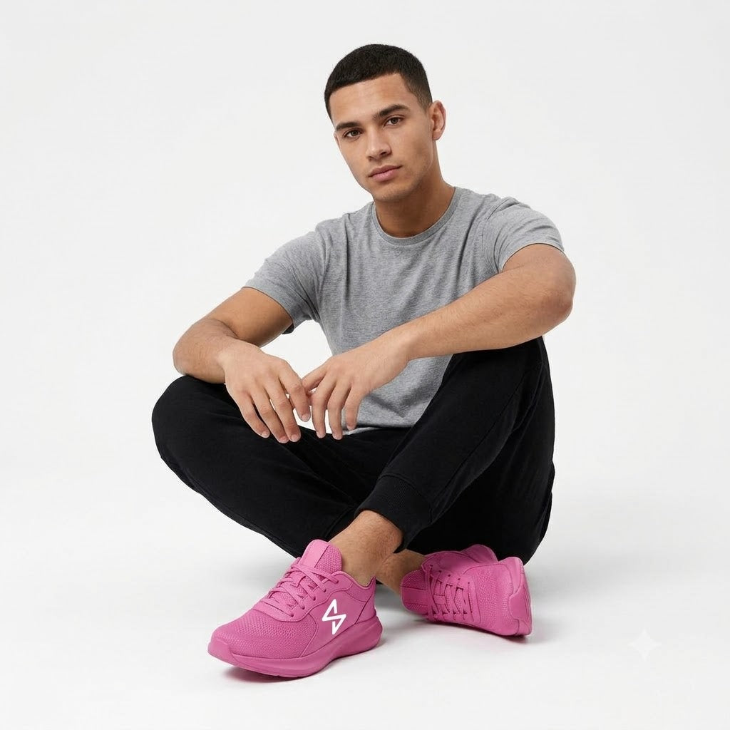 Bolt Outfits Women's Pink Lightweight Sneakers – Stylish Everyday Sports Shoes