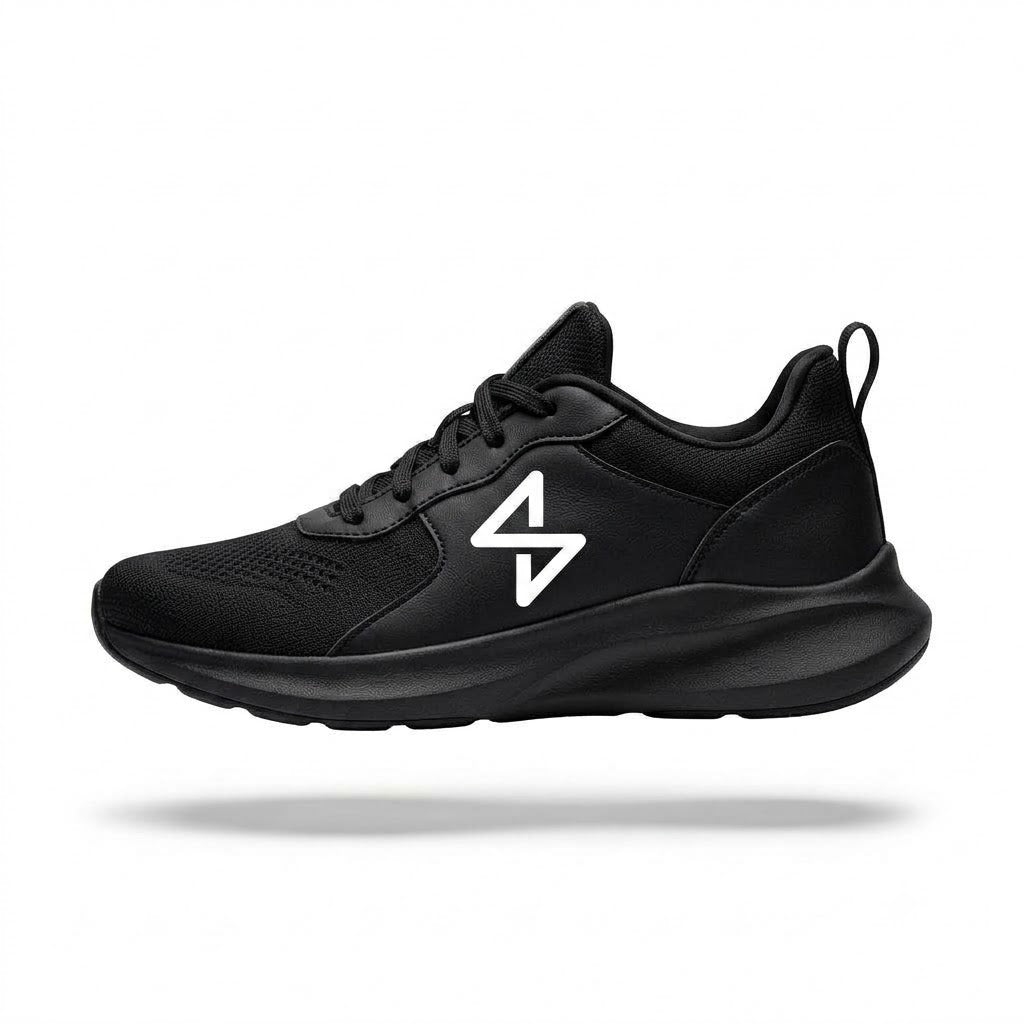 Premium Black Sports Shoes | Lightweight, Breathable & Stylish