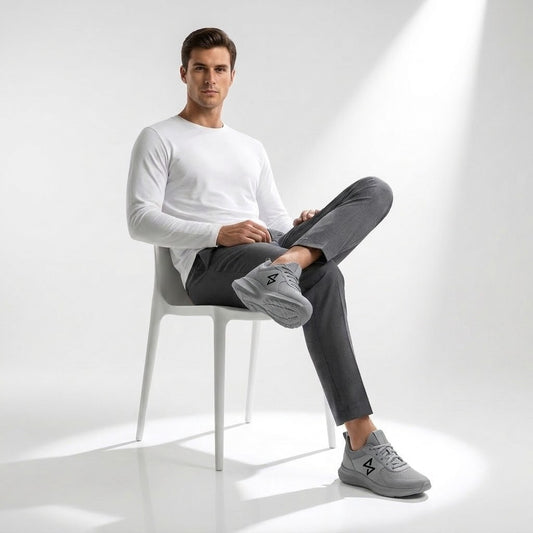 Premium Grey Sports Shoes | Lightweight, Breathable & Stylish Sneakers for Men