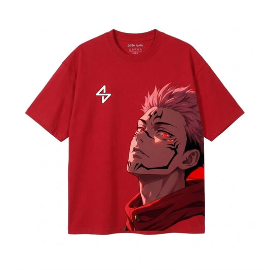 Red Sukuna Anime Graphic T-Shirt for Men & Women