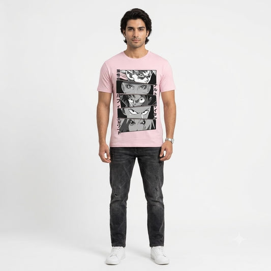 Pink Anime Legends Graphic Oversized T-Shirt for Men & Women